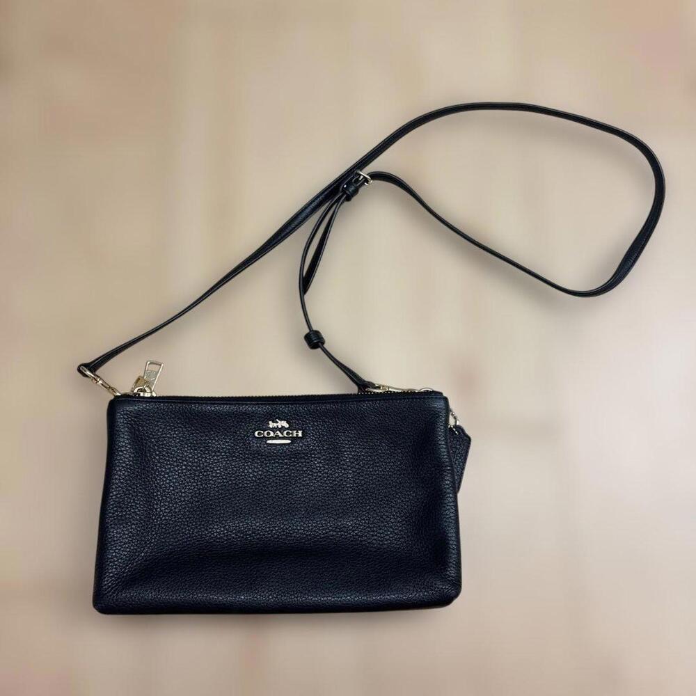 COACH black shoulder bag Layla 34265 leather gold